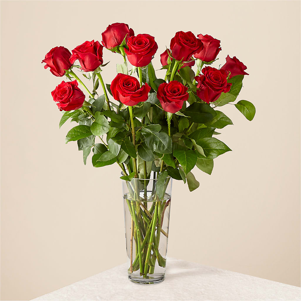 Long Stem Red Rose Bouquet – Elises Flowers, Montgomery Village MD