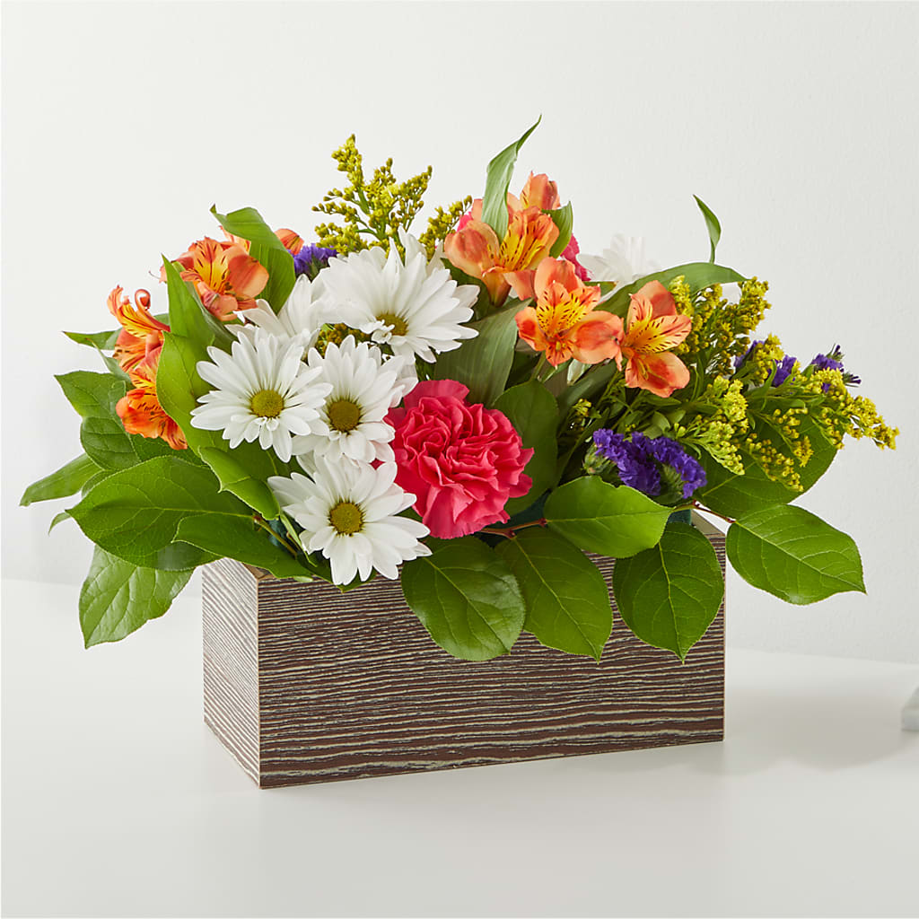 Oopsie Daisy Box Bouquet – Elises Flowers, Montgomery Village MD