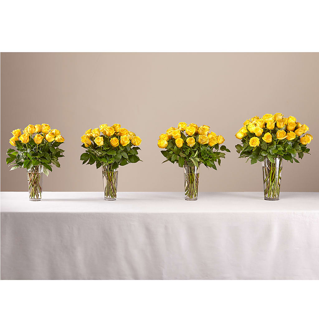 Long Stem Yellow Rose Bouquet – Elises Flowers, Montgomery Village MD