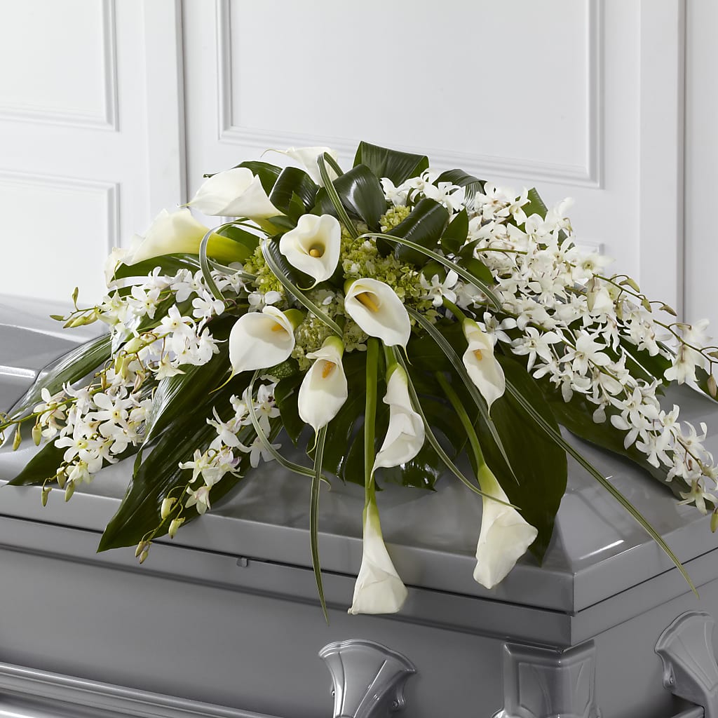 Angel Wings Casket Spray – Elises Flowers, Montgomery Village MD