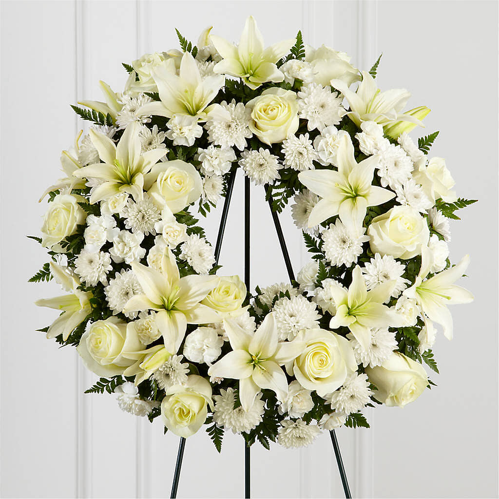 Treasured Tribute Wreath – Elises Flowers, Montgomery Village MD