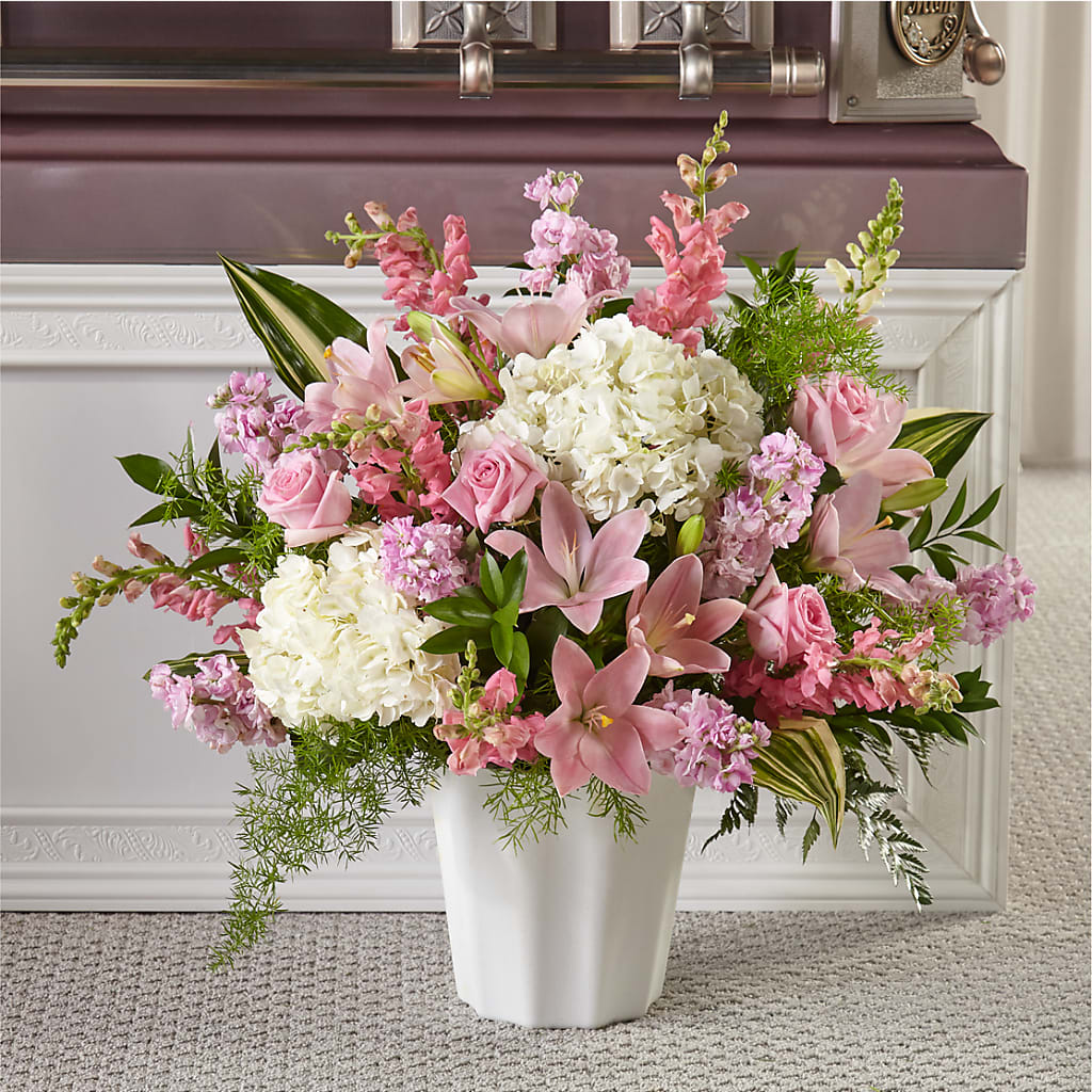 Simply Serene Floor Basket – Elises Flowers, Montgomery Village MD