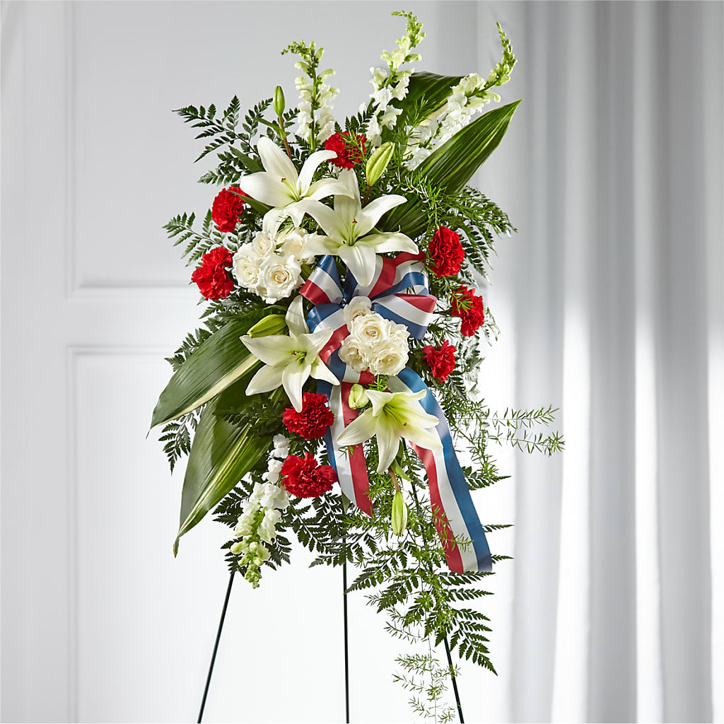 Stars of Life Standing Spray – Elises Flowers, Montgomery Village MD