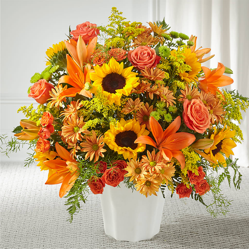 Harvest Thoughts Floor Basket – Elises Flowers, Montgomery Village MD
