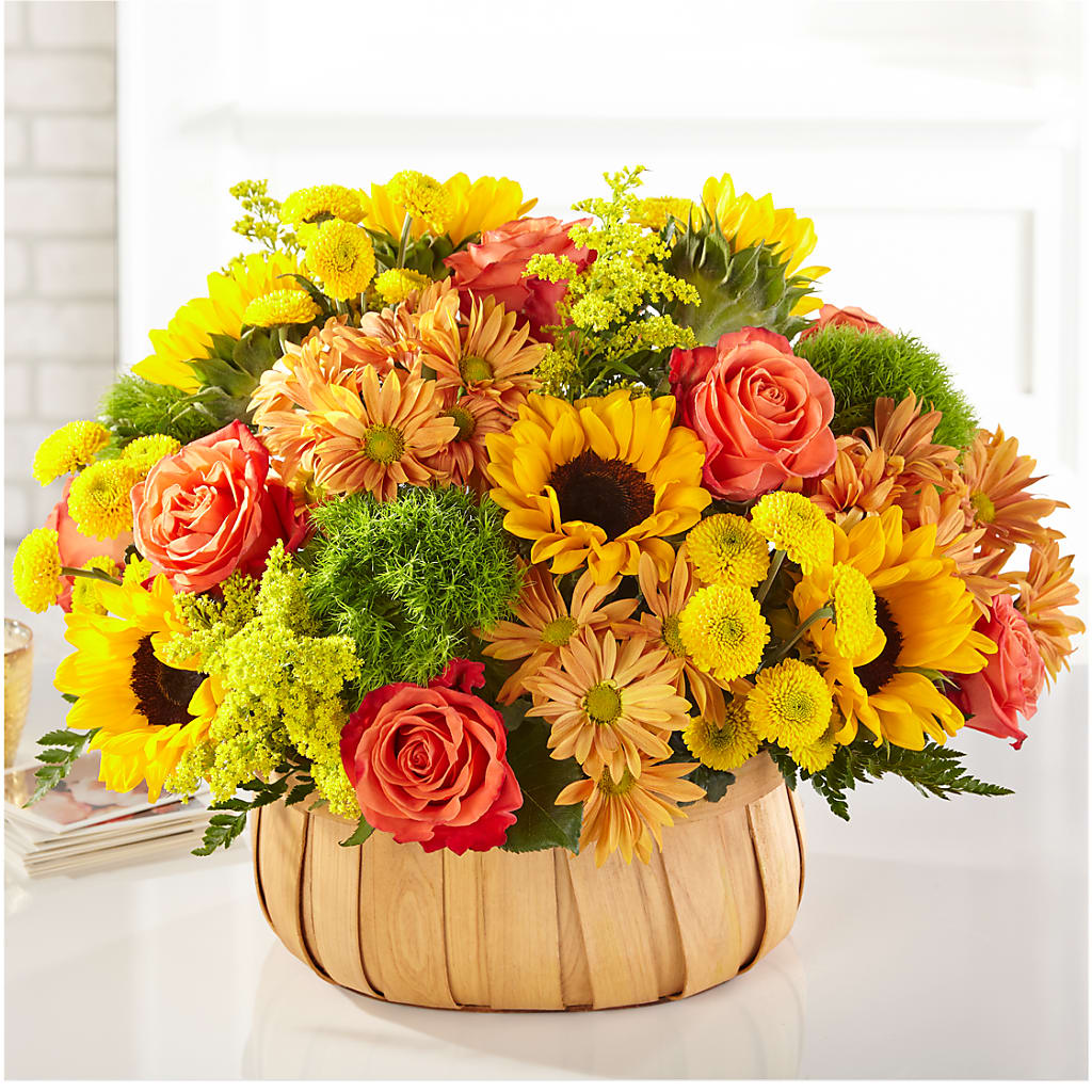 Harvest Sunflower Basket – Elises Flowers, Montgomery Village MD