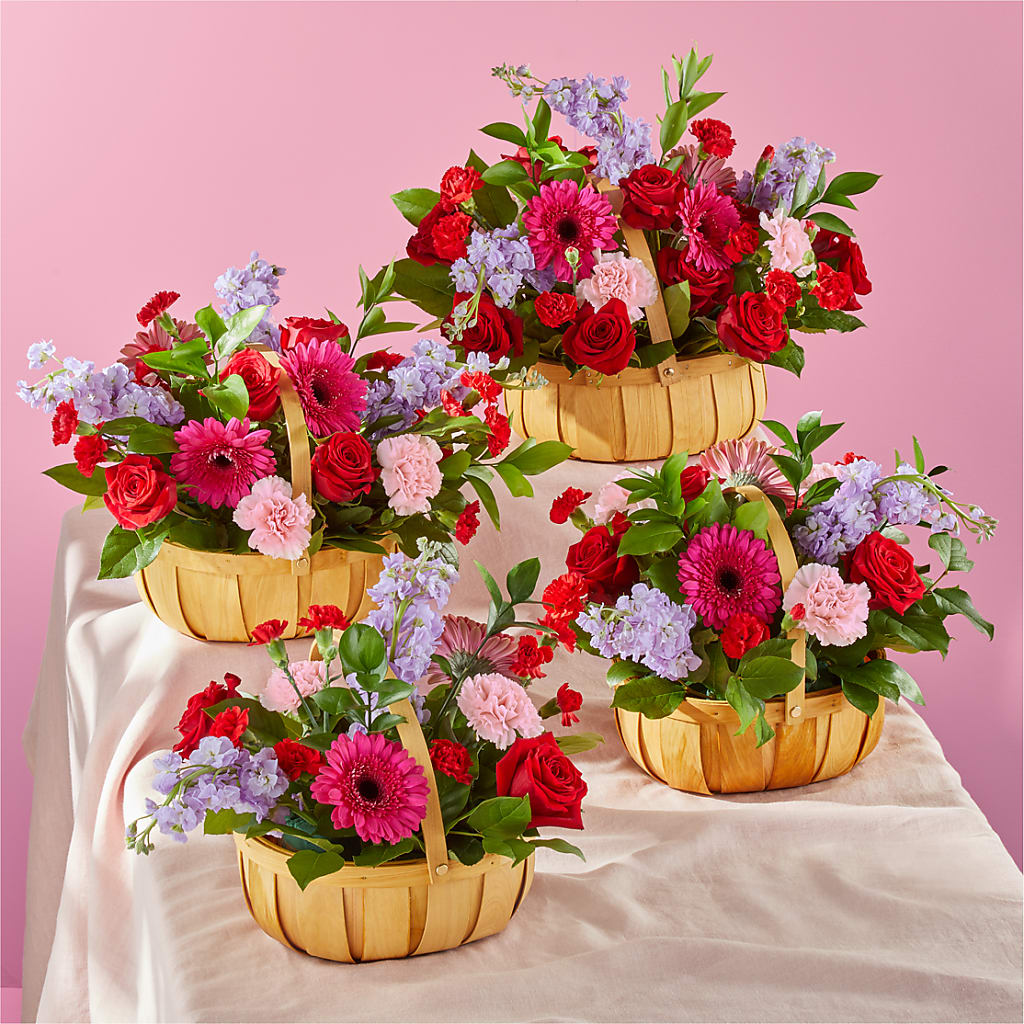 Pink Picnic Basket – Elises Flowers, Montgomery Village MD