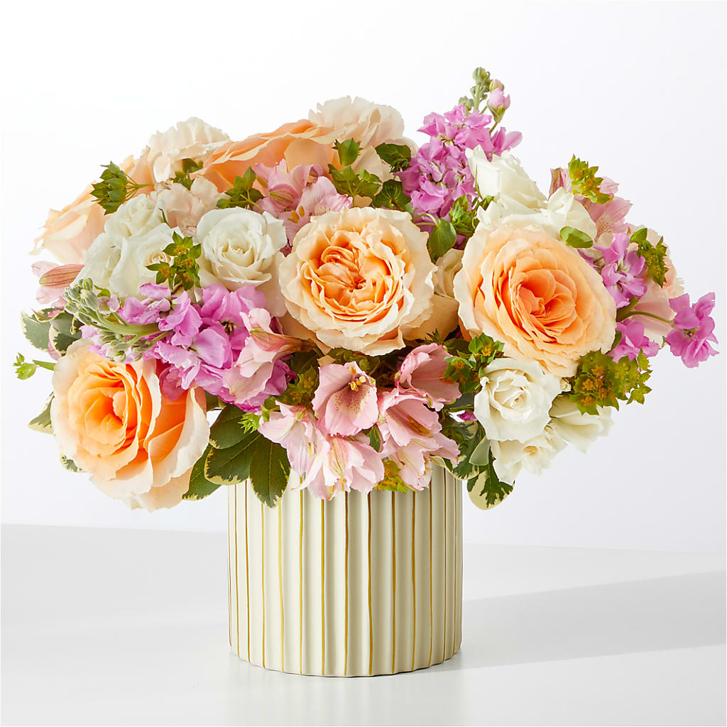 Paradise Bouquet with Ivory Vase – Elises Flowers, Montgomery Village MD