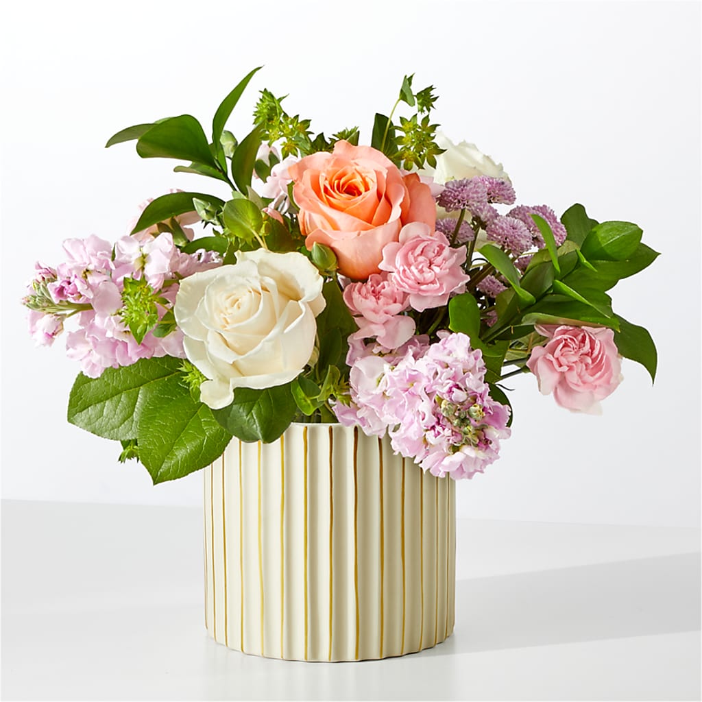 French Market Bouquet with Ivory Vase – Elises Flowers, Montgomery Village MD