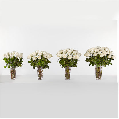 Long Stem White Rose Bouquet –  Elises Flowers, Montgomery Village MD