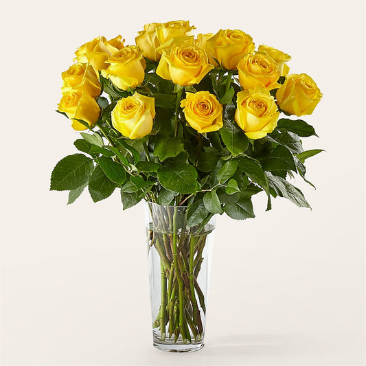 Long Stem Yellow Rose Bouquet –  Elises Flowers, Montgomery Village MD