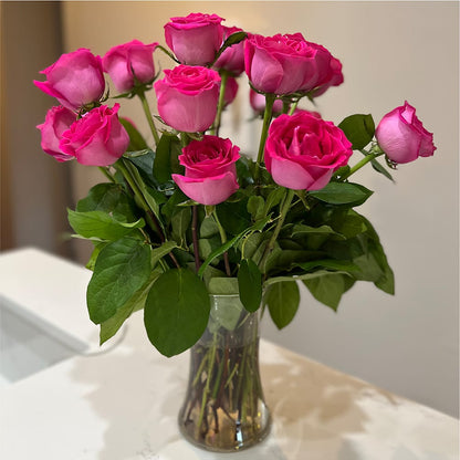Long Stem Pink Rose Bouquet –  Elises Flowers, Montgomery Village MD