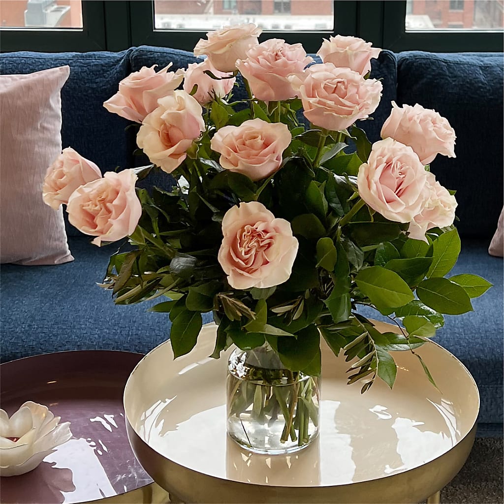 Long Stem Pink Rose Bouquet –  Elises Flowers, Montgomery Village MD