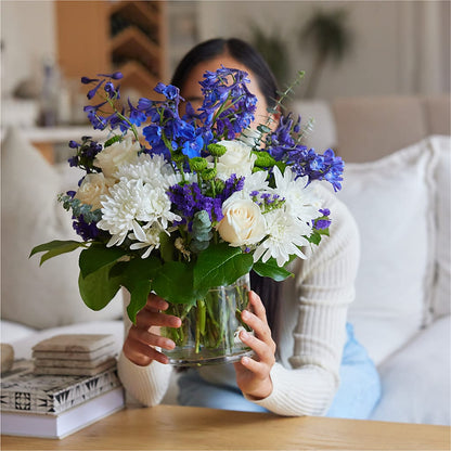 Cerulean Waves Bouquet –  Elises Flowers, Montgomery Village MD