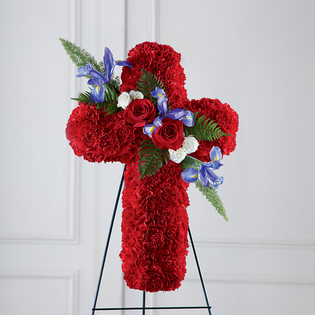 Faithful Hero Floral Cross –  Elises Flowers, Montgomery Village MD
