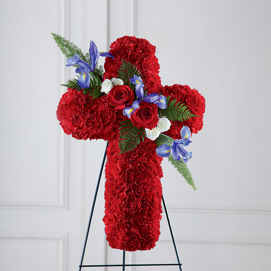 Faithful Hero Floral Cross –  Elises Flowers, Montgomery Village MD