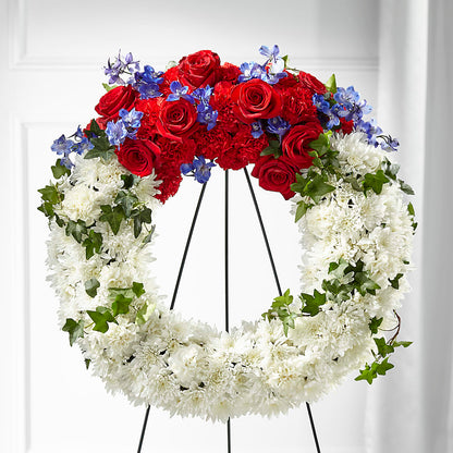 Patriotic Passion Wreath –  Elises Flowers, Montgomery Village MD