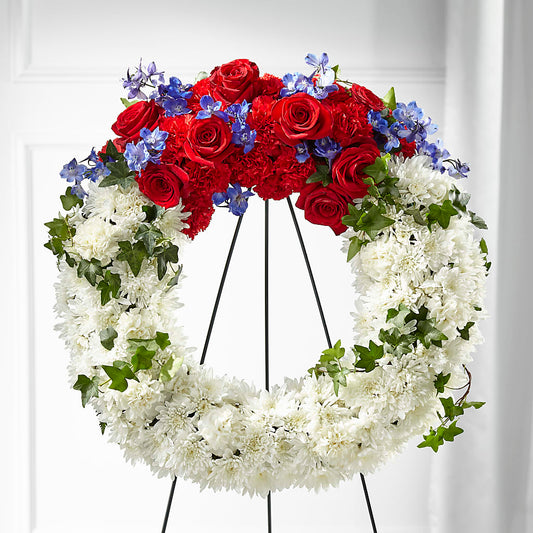Patriotic Passion Wreath –  Elises Flowers, Montgomery Village MD