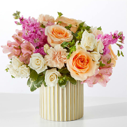 Paradise Bouquet with Ivory Vase –  Elises Flowers, Montgomery Village MD