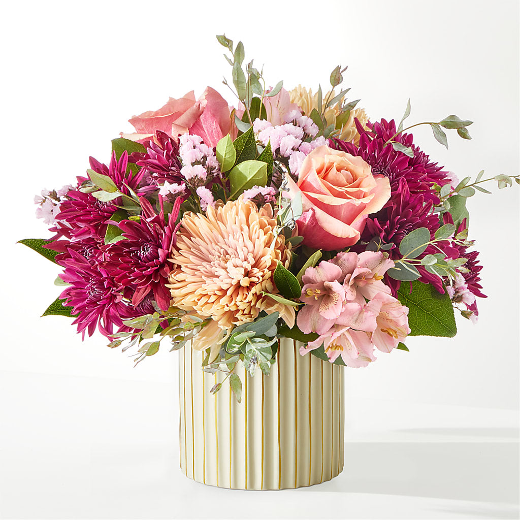 Berry Cobbler Bouquet with Ivory Vase –  Elises Flowers, Montgomery Village MD