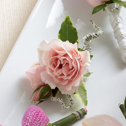 Pink Spray Rose Boutonniere –  Elises Flowers, Montgomery Village MD