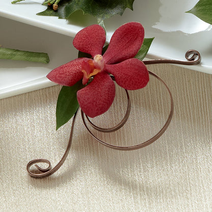 Red Mokara Boutonniere –  Elises Flowers, Montgomery Village MD
